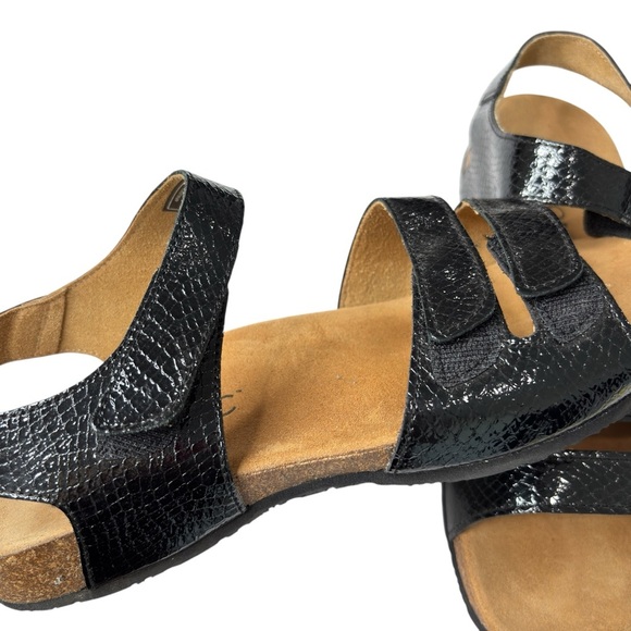 Vionic Valencia Orthaheel Comfort Sandals Size 9 EU 40 Black Croc Embossed - Picture 12 of 15